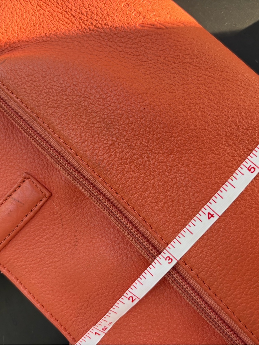 stone mountain handbag. Salmon Color. Two outside zippers. - Picture 7 of 8